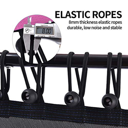 Newan 48'' Fitness Trampoline with Adjustable Handle Bar, Silent Trampoline Bungee Rebounder Jumping Cardio Trainer Workout for Adults - Max Limit 330 lbs - color: Pink
