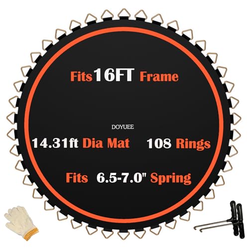 Trampoline Mat Replacement-Fits 16FT Frame with 108 Rings Fits 6.5-7.0" Springs-Mat Diameter 14.3ft (172inch), Not Include Spring and Frame