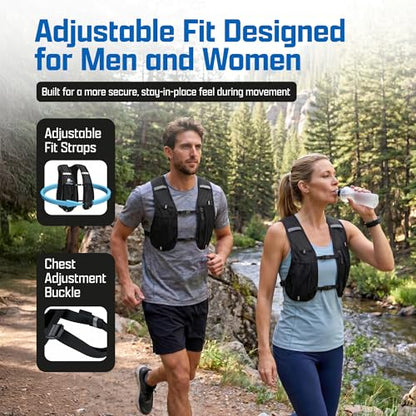 Tomum Running Vest for Women Men - Hydration Backpack Water Bottle Runner Vest for Hiking Trail Run Marathon Jogging - Lightweight Reflective Runners Vests Water Bag Back Pack with Pocket - size: 1-pack