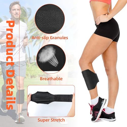 Cell Phone Leg Straps Leg Phone Holder Calf Band Armband Ankle Wallet with Adjustable Non Slip Strap,Non Slip Ankle Wallet Adjustable Arm Pouch for Men Women Running Workout(Black)