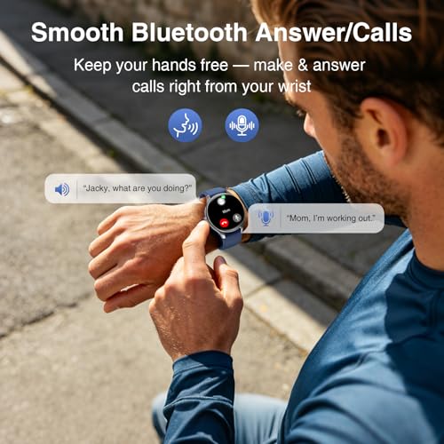 Smart Watch for Men Women, 105+ Sports Modes Fitness Tracker (Blue) - color: Blue