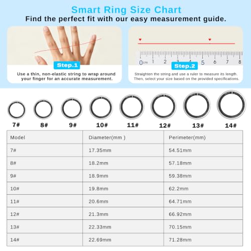 Smart Ring for Women & Men, Fitness and Health Tracker Ring(Silver 9) - color: Silver, size: 9