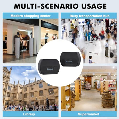 JIAWANSHUN People Counter,Bi-Directional Visitor Counter with 40ft Coverage & 30-Day Battery Life,Dual Power Supply, 100-Day Data Storage, Wire-Free Installation for Malls, Museums, Libraries