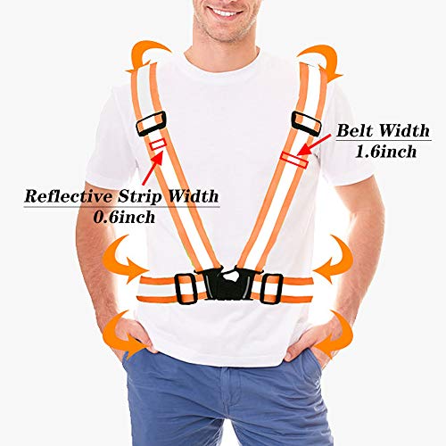 5 Pack Mount Marter Reflective Vest, 360° High Visibility for Running - color: Orange