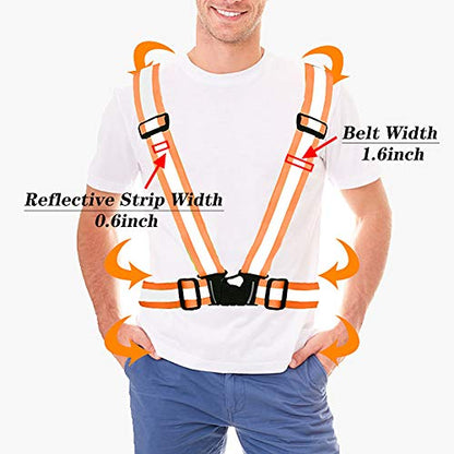 5 Pack Mount Marter Reflective Vest, 360° High Visibility for Running - color: Orange