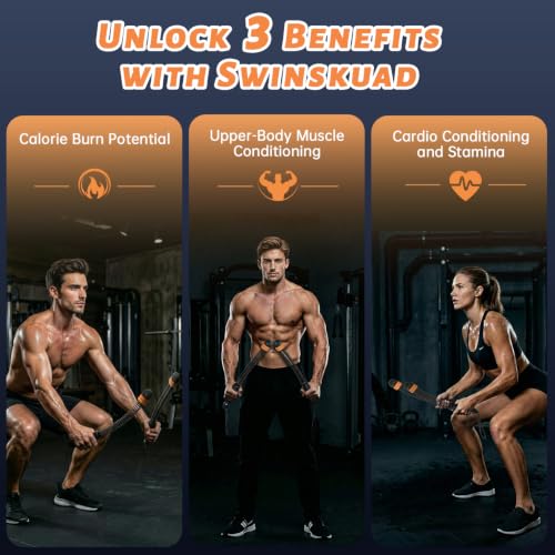 Black Cordless Battle Ropes, Adjustable Weight for Men & Women