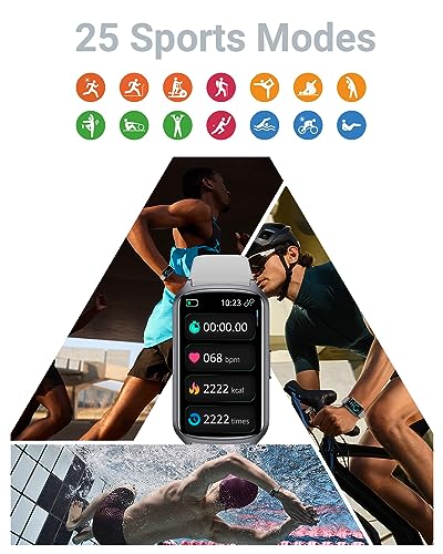 Amzhero Health Fitness Tracker with 24/7 Heart Rate, Blood Oxygen, Blood Pressure, Sleep Tracker, 5ATM Waterproof Activity Trackers with Step Tracker, Pedometer (S & L Bands Included) - color: Grey