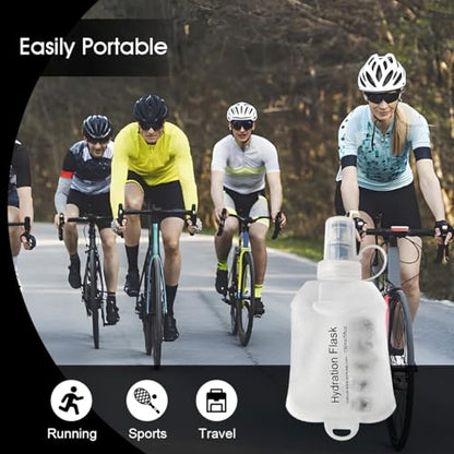 WILDREEDS 150ml Soft Flask, TPU Collapsible Soft Water Bottle for Hydration Pack, Running Vest, Folding Water Bottle for Hiking Cycling Climbing-2Pcs, White - color: 2pcs, 150ml White