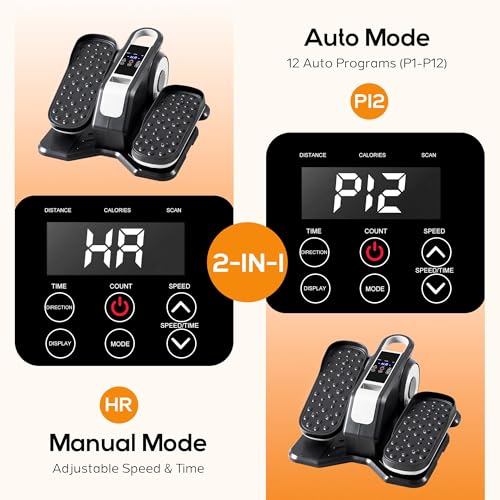 Under Desk Elliptical Machine with-Remote Control - color: Silver