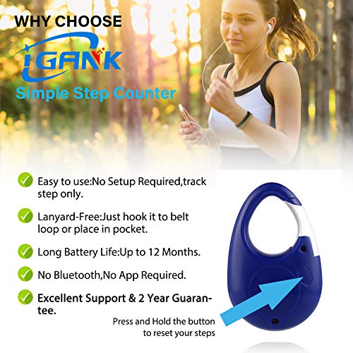 Simple Walking Pedometer 3D Step Counter for Men Women Kids - color: Blue