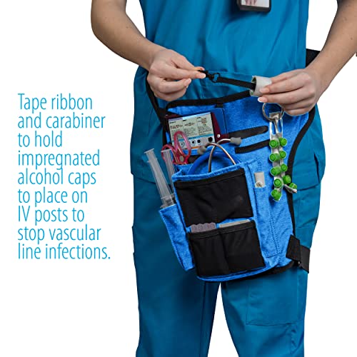 Nursing Tools Nurse Fanny Pack with Elastic Leg Band – Nursing Waist Bag Organizer with Holders for Stethoscope, Tape & Bandage Scissors – Medical Utility Pack (Ocean Blue) - color: Ocean Blue