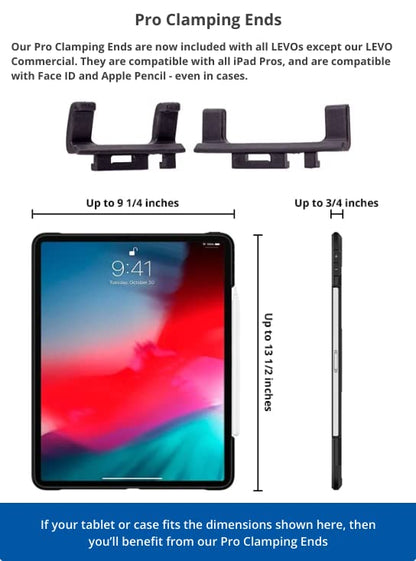 LEVO G2 Clamp-On Tablet Stand, Articulating iPad & Kindle Mount for Desk
