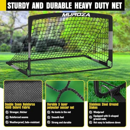Soccer Goal, Kids Soccer Goals for Backyard Set, Pop Up Soccer Net - color: Black Gray, size: 6 ft x 4 ft
