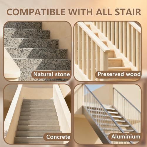 Outdoor Stair Treads for Wooden Steps, 8.5" x 30", 6 Pcs, Brown - color: Yellow Lattice