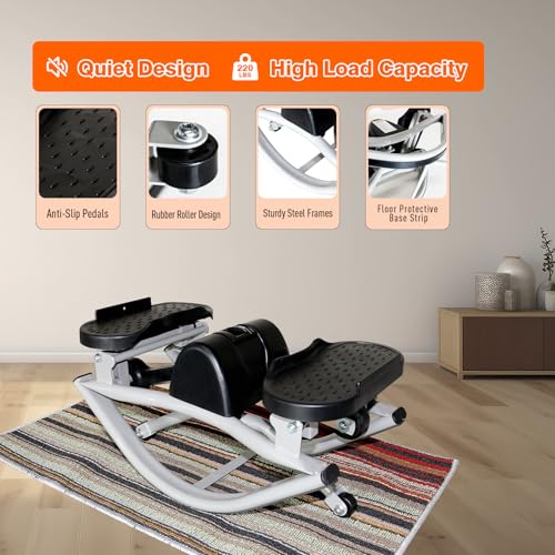 Rock Stepper Side to Side,Steppers for Exercise at Home with Digital Display,Workout Equipment for Home,Apartment and Office. Stepper Exercise Machine for Exercise Fitness Stepper for Arms,Legs