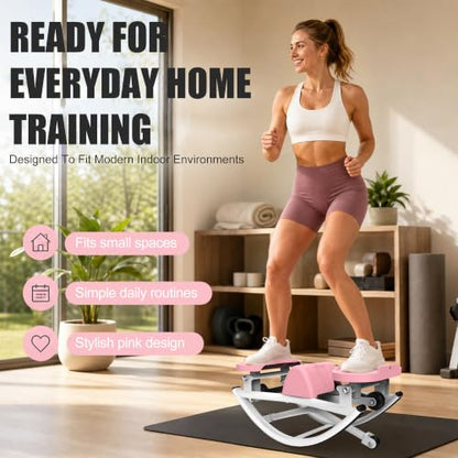 KINMAC Rocking Stepper for Exercise at Home-Rock Stepper Side to Side - color: Pink
