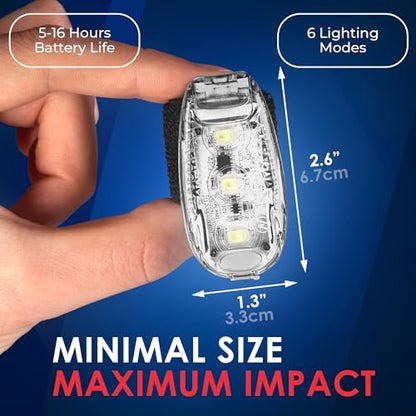 EverLightFX USB Rechargeable LED Safety Light (2 Pack) by Apace - Super Bright Bike Tail Light Works Brilliantly as Running Light for Joggers, Pets, Bicycle Strobe or Rear Clip On Lights - color: White