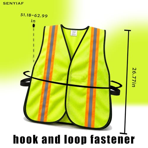 Lightweight Reflective Mesh Safety Vest with Hook and Loop - color: Yellow 12p