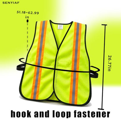 Lightweight Reflective Mesh Safety Vest with Hook and Loop - color: Mixed 72p