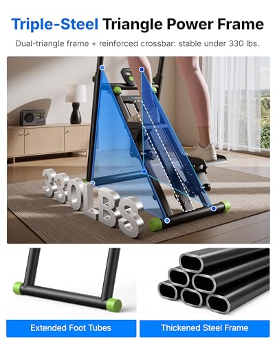 MERACH Stair Stepper with Adjustable Resistance, Foldable Stair Climber - color: Black & Green