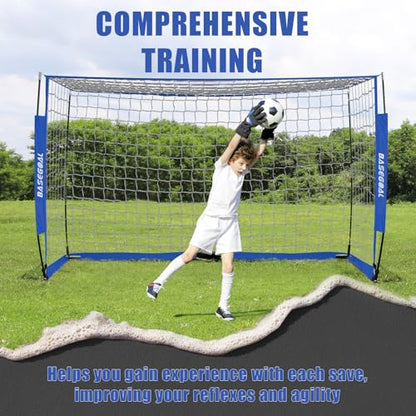 BaseGoal Soccer Goal for Backyard,with Bow Frame and Agility Ladder - size: 6x4 ft