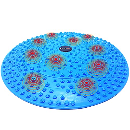 Daiwa Felicity Foot Massager Mat - Reflexology Mat with Magnetic Therapy Acupressure Disc - Ergonomic Acupressure Mat for Feet Relaxation, Pressure Point Pad - (Blue) - color: Blue