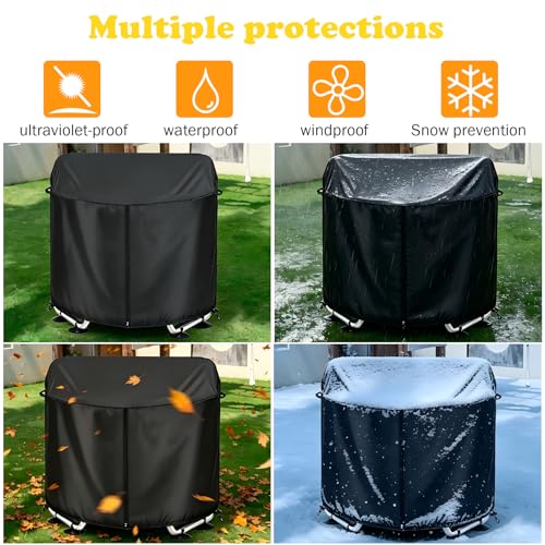 55" Kids Trampoline Cover Waterproof,600D Thick Fabric,Black