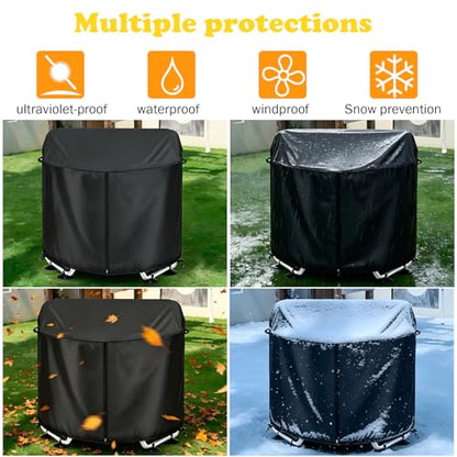 55" Kids Trampoline Cover Waterproof,600D Thick Fabric,Black