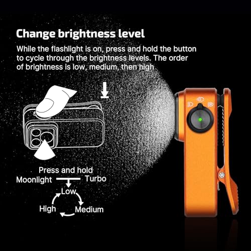 OLIGHT Oclip Pro Rechargeable EDC Clip-on Flashlight, Orange - color: Orange