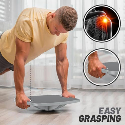Advanced Wood Balance Board, Table Balance Board, Office Swing Board, for Physical Therapy, Fast Fitness Training and Outdoor Sports Balance Training Device - color: Advanced 360° Rotation-Gray