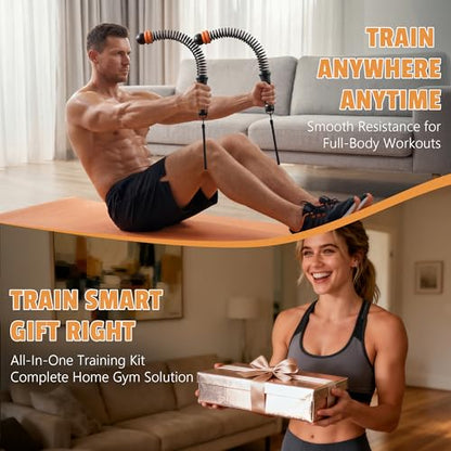 Portable Weighted Cordless Battle Ropes for Men & Women, Black