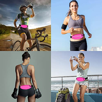 Running Fanny Pack Whole Bag Reflective, Running belt for Women &Men,Sweatproof Phone Holder Workout, Running Waist Pack(rose) - color: rose