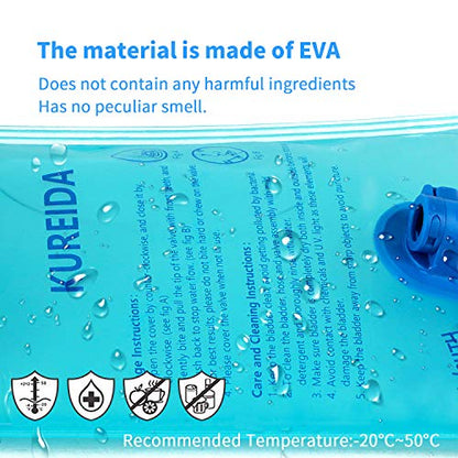 KUREIDA Hydration Bladder 2L-3L,Leak Proof Water Reservoir,BPA Free,Wide Opening, Military Water Bladder Combined with Hydration Backpacks for Biking Hiking Running Camping Climbing. - color: 3L - Light blue