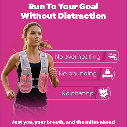 Hydration Vest - Running Vest for Women & Men, 2 Flask 500ml, Phone Pocket, Lightweight Running Hydration Vest Water Backpack, Runners Vest Running Backpack for Hiking & Long Distance Running (Medium)