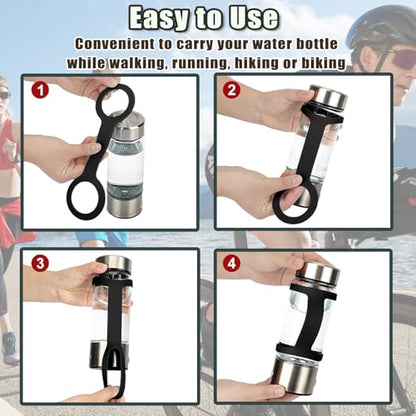 2 Pcs Water Bottle Carrier Grip Water Handle Grip Portable Silicone Band Holder Strap Handheld Water Bottle Handle Strap Soft Silicone Non-Slip Carrier Grip for Bike Gym or Jogging
