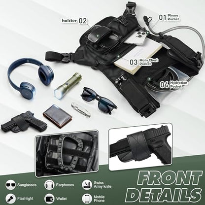 Hydration Running Vest Backpack with 2L Water Bladder - Lightweight & Reflective Chest Pack with Gear Holder, Includes Free Carabiner for Hiking, Running, Cycling, Marathon (Men & Women)