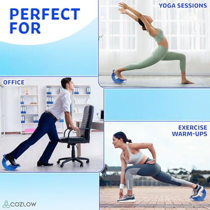 Cozlow Calf Stretcher & Foot Rocker (Blue), Effective Feet Stretching for Ankle Strengthening & Enhanced Flexibility, Pain Relief for Plantar Fasciitis, Achilles Tendonitis, Heel Spurs & Tight Calves