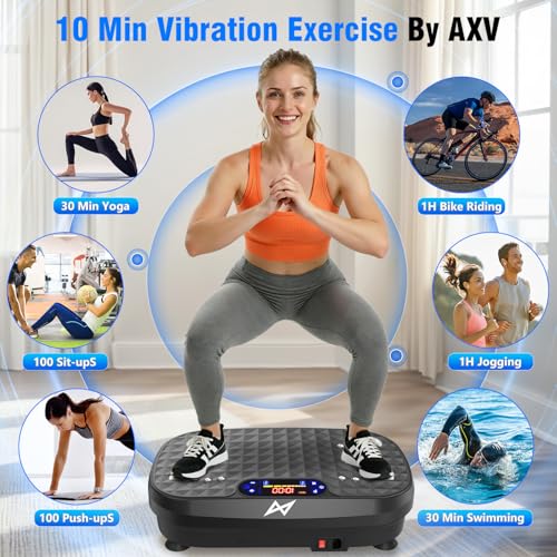 AXV Vibration Plate Exercise Machine Fitness Platform Body Vibrating Board - color: BASIC.SILVER