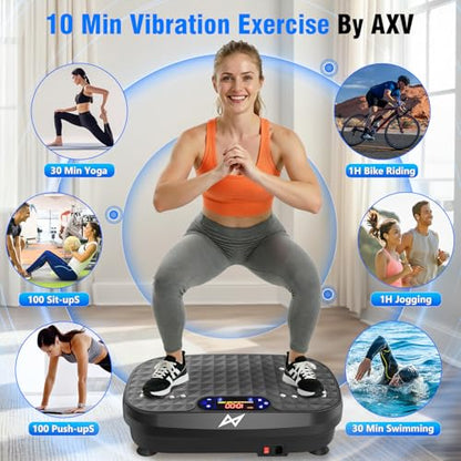 AXV Vibration Plate Exercise Machine Fitness Platform Body Vibrating Board - color: BASIC.SILVER
