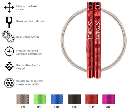 Speed Crossfit Jump Rope, easy double unders. Wire anti-entanglement. - color: Red