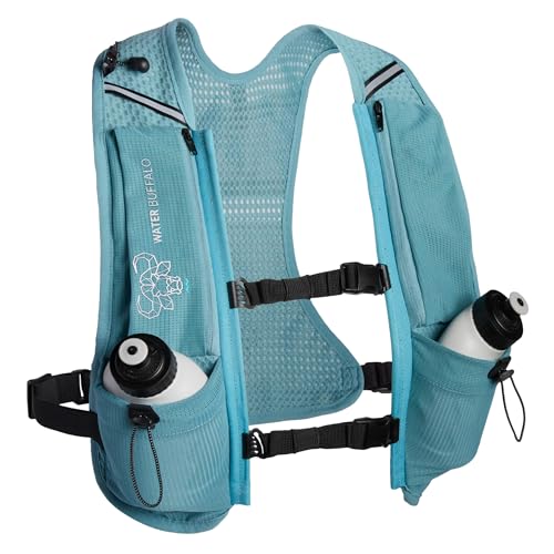 Water Buffalo Hydration Running Vest - Quiver Hydration Vest - Running Hydration Vest with Dual Water Bottles - Lightweight Water Backpack for Running, - color: Seaglass, size: Large-X-Large