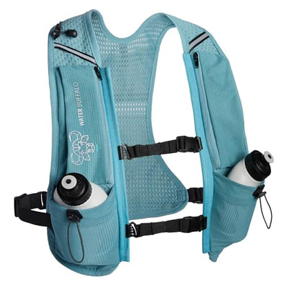 Water Buffalo Hydration Running Vest - Quiver Hydration Vest - Running Hydration Vest with Dual Water Bottles - Lightweight Water Backpack for Running, - color: Seaglass, size: Large-X-Large