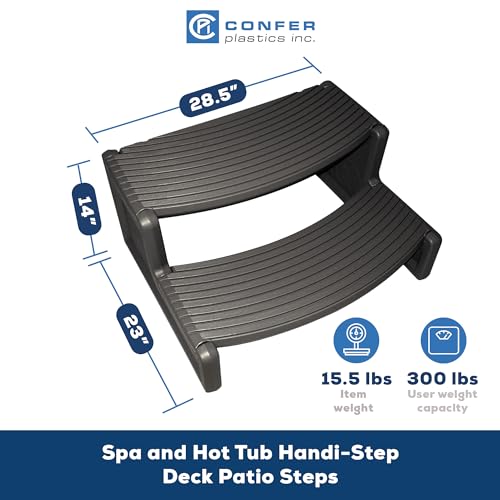 Confer Plastics Resin Multi Purpose Outdoor Non Slip Portable Spa and Hot Tub Handi-Step Deck Patio Steps Accessories, Charcoal Grey - color: Charcoal Grey