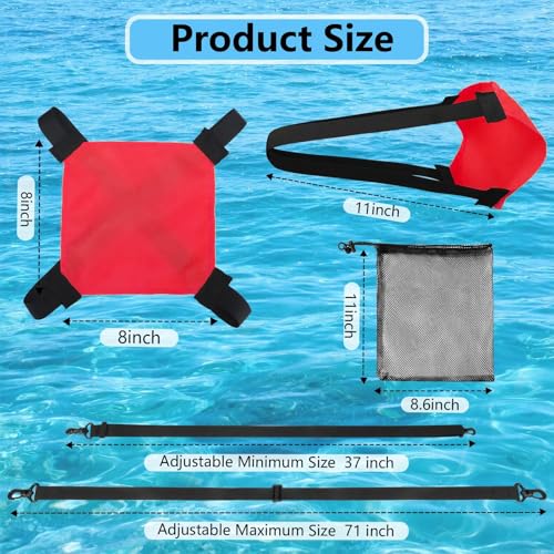 Adjustable Swim Parachute Belt - Resistance Training - color: Red