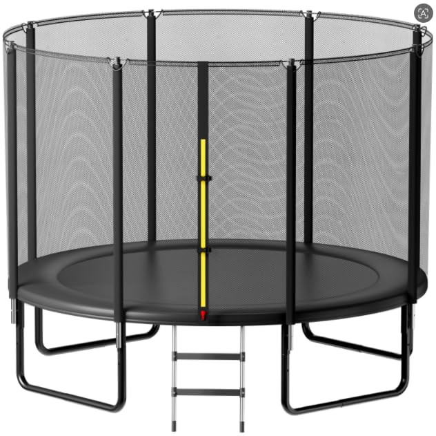 Trampoline Outdoor 8FT 10FT 14FT, Recreational Trampolines with Enclosure and Ladder, Anti-Rust Trampolines for Kids and Adults, ASTM Approval - size: 14FT