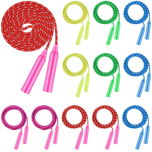 Aneco Colorful Jump Rope Bulk Exercise Equipment 7.2 Feet Nylon Jump Rope Colored Rope for Outdoor Fun Exercise Fitness Activity Party Favors