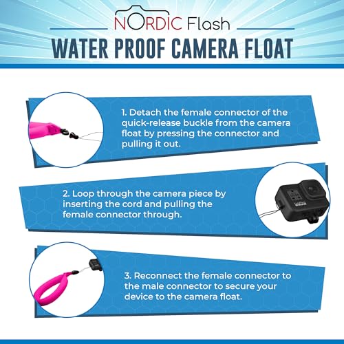 Nordic Flash Floating Wrist Strap (2-pack) for Phone & Action Camera - Compatible with GoPro Hero 13, Insta360 X4, DJI Action 5 Pro, OM System TG-7, Kodak PixPro WPZ2 & iPhone - Pink & Green - color: Pink & Green