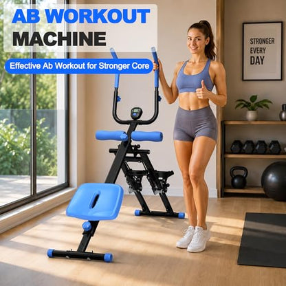 KINMAC 2 in 1 Stair Stepper & Ab Workout Machine - color: Black Blue
