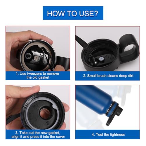 PEUTIER 26pcs Water Bottle Lid Replacement for Thermoflask 24/32/40/64oz, Water Bottle Gasket Replacement Silicone Sealing Ring Water Cup Seal Ring for Water Bottle Straw Lid Chug Lid & Chug Spout