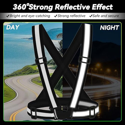 3PCS Reflective Vest Running Gear - color: Black X3